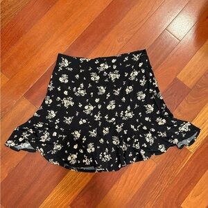 Free People Black Floral Mini Skirt